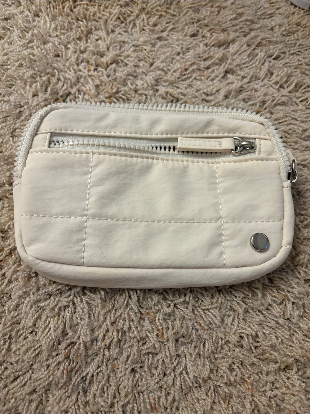 White Quilted Women's Crossbody Pouch